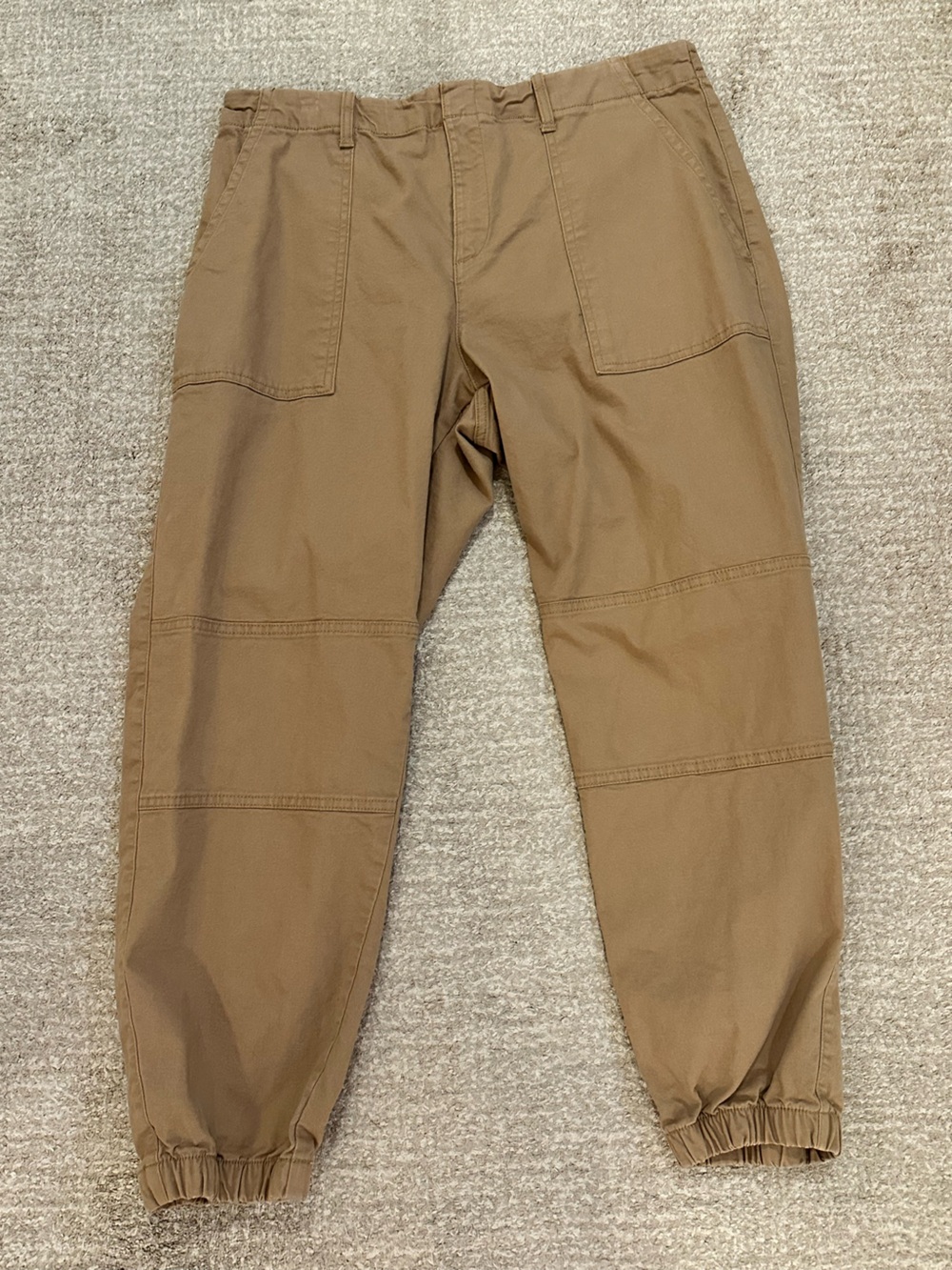 Joe Fresh Tan Boot-Cut Utility Pants with Elastic Cuffs
